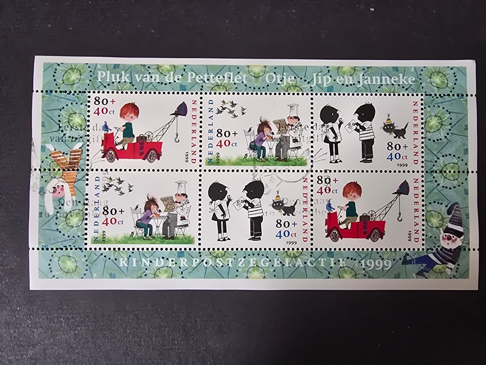 Kinderpostzegelvel Nederland 1999 - NVPH 1855, Postzegels en Munten, Ophalen of Verzenden, Na 1940, Gestempeld
