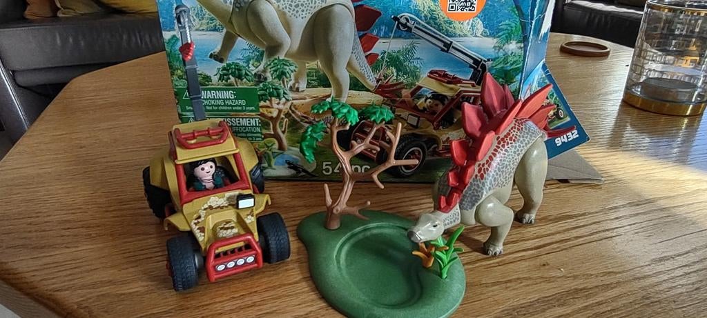 Playmobil met auto en Dino 9432, Ophalen of Verzenden, Zo goed als nieuw