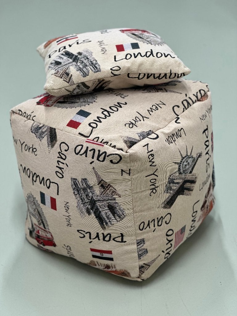 Poef met kussen (nieuw), Minder dan 50 cm, Vierkant, Nieuw, Minder dan 50 cm