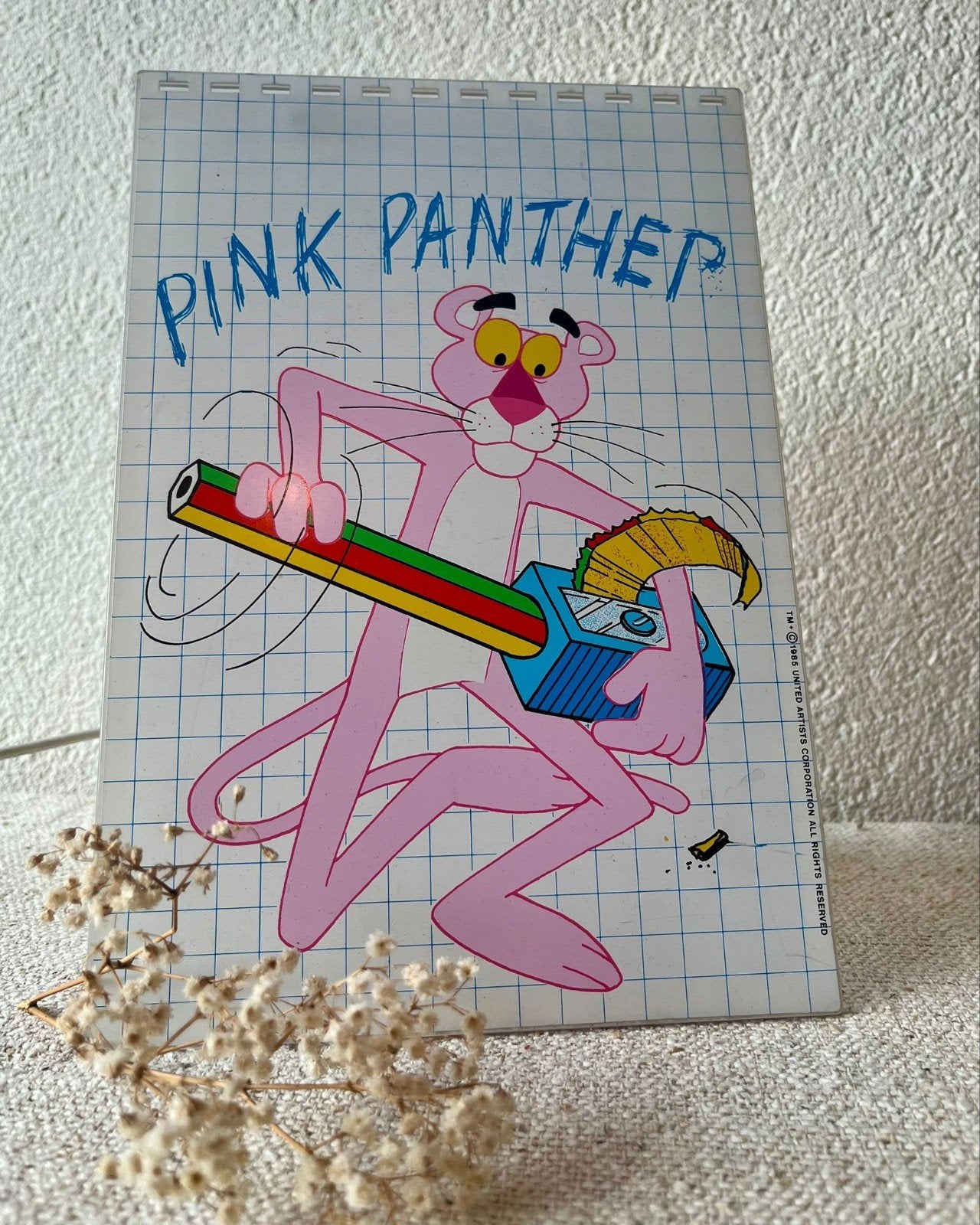 vintage Pink Panther tafellamp, Vintage, Ophalen of Verzenden, Zo goed als nieuw, X