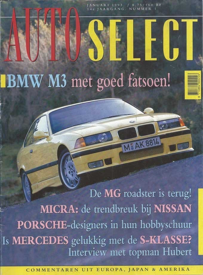 Autoselect 1 1993 : BMW M3 Coupe - MG RV8 - Nissan Micra, Ophalen of Verzenden, Gelezen, Algemeen