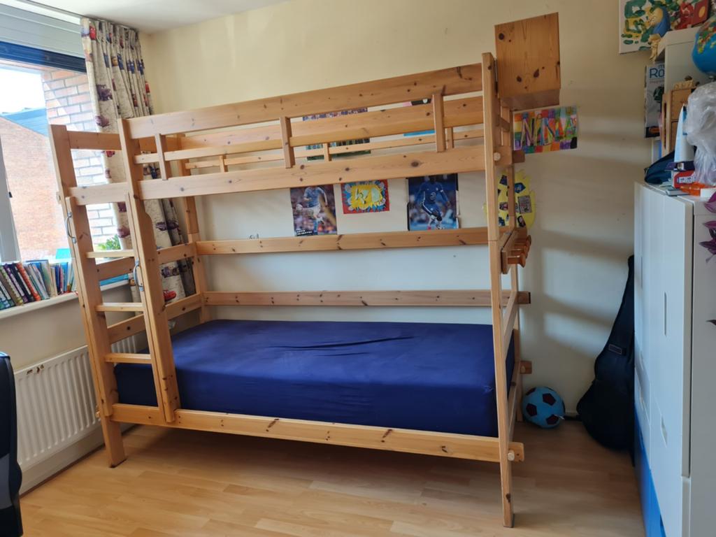 Lifetime Original stapelbed - massief grenen, Ophalen, 90 cm, Tweepersoons, Zo goed als nieuw
