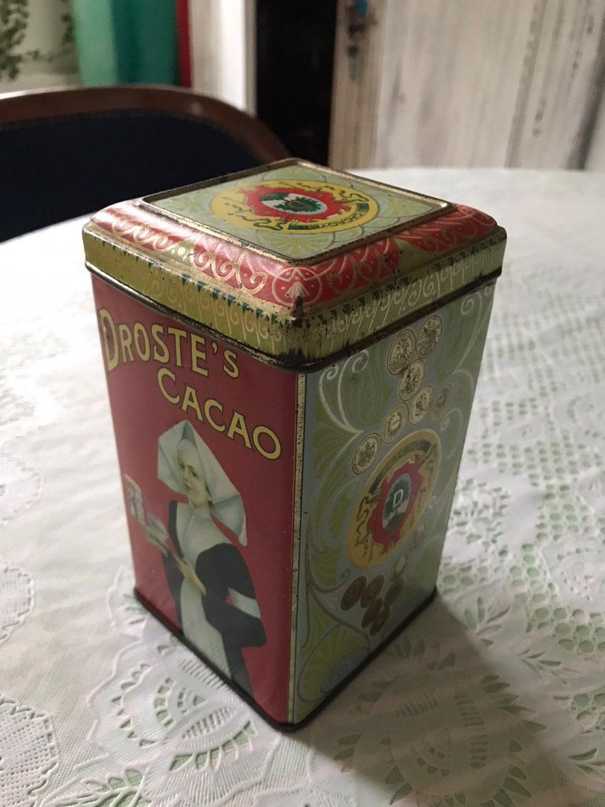 Vintage Droste Cacao Blik - Gebruikt, Antiek en Kunst, Ophalen of Verzenden