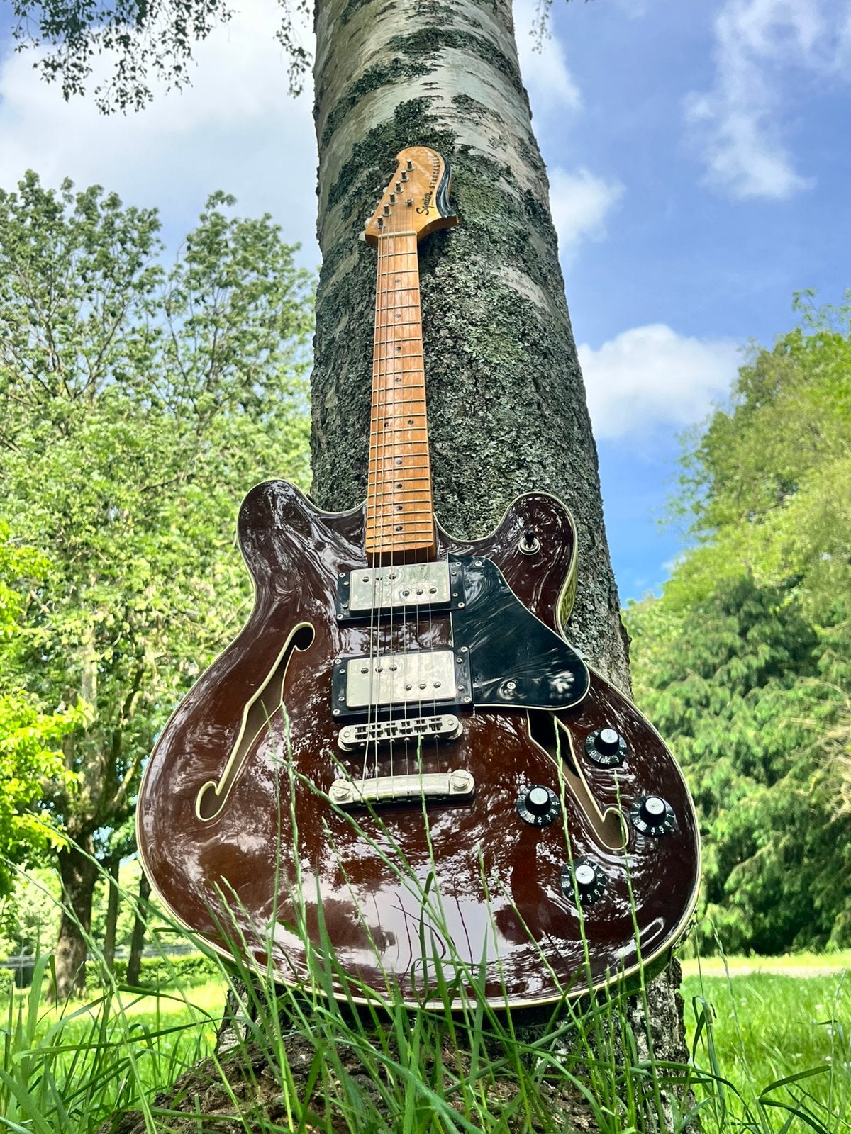 Squier Starcaster with signature, Ophalen of Verzenden, Zo goed als nieuw, Hollow body, Overige merken