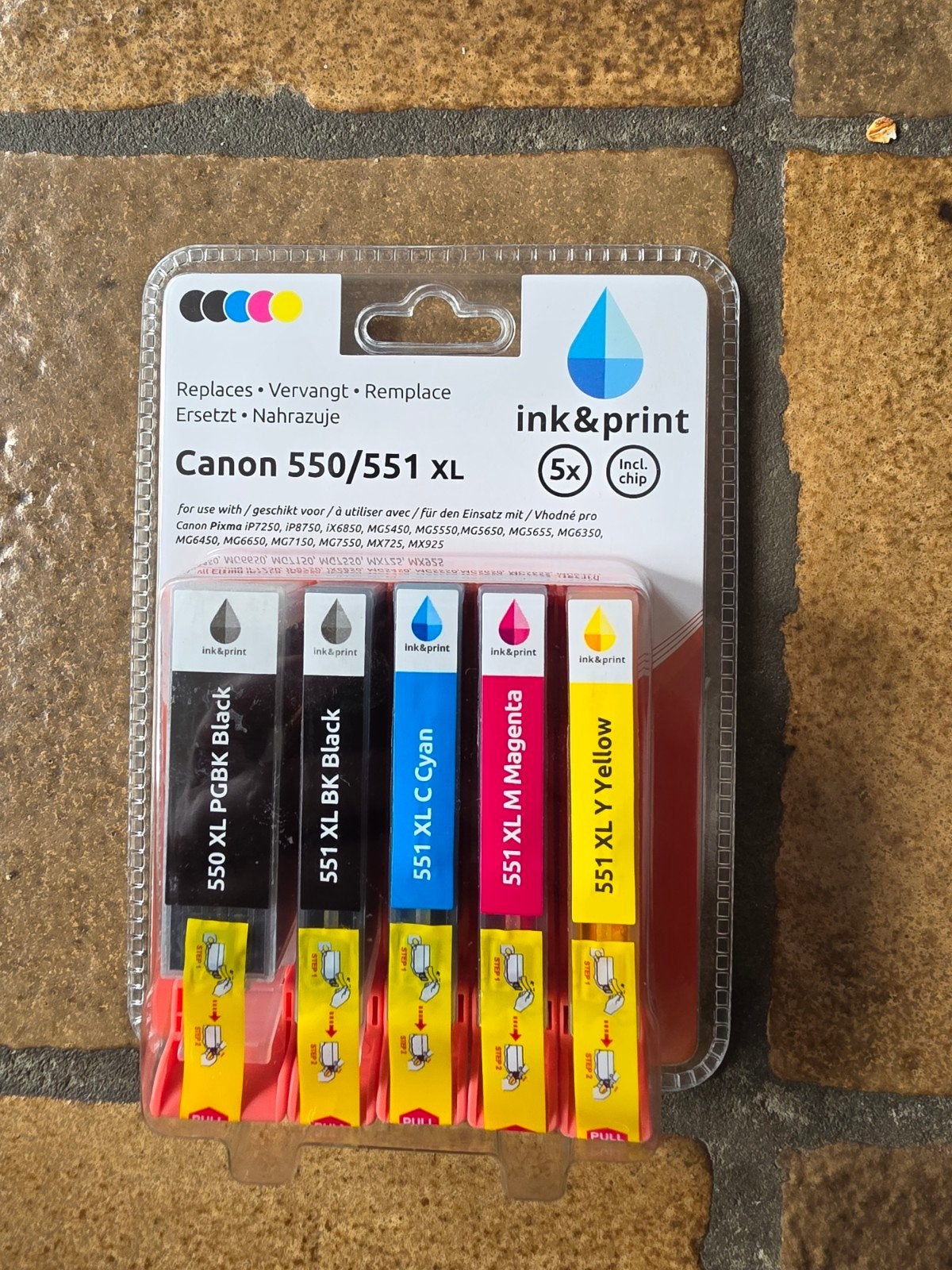 Inkt & Print Canon 550/551 XL Inktpatronen (5 stuks), Ophalen of Verzenden, Nieuw, Cartridge, Ink & Print