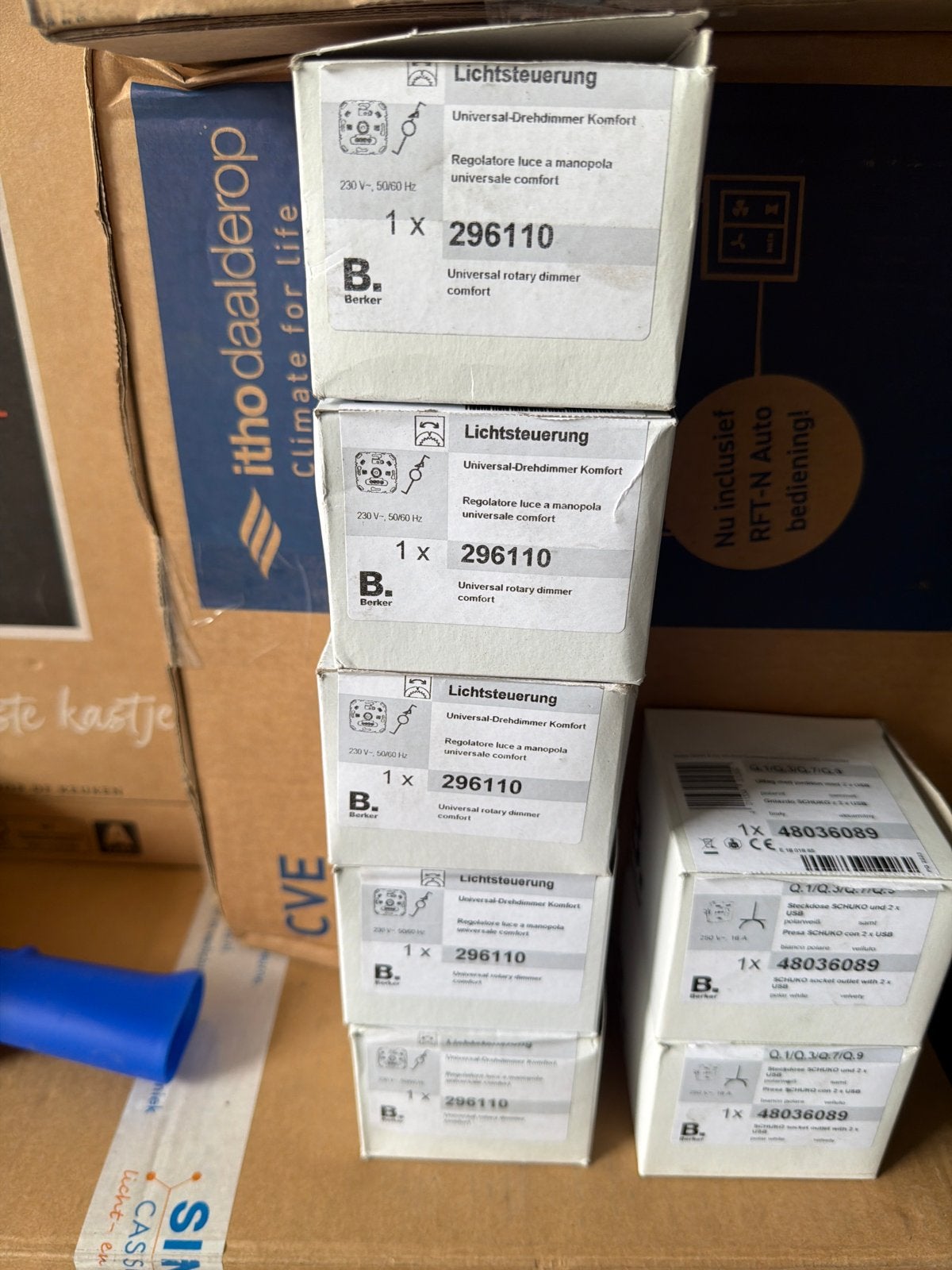 5x Berker Universal-Drehdimmer Komfort 296110, Ophalen of Verzenden, Nieuw, Berker, Dimmer