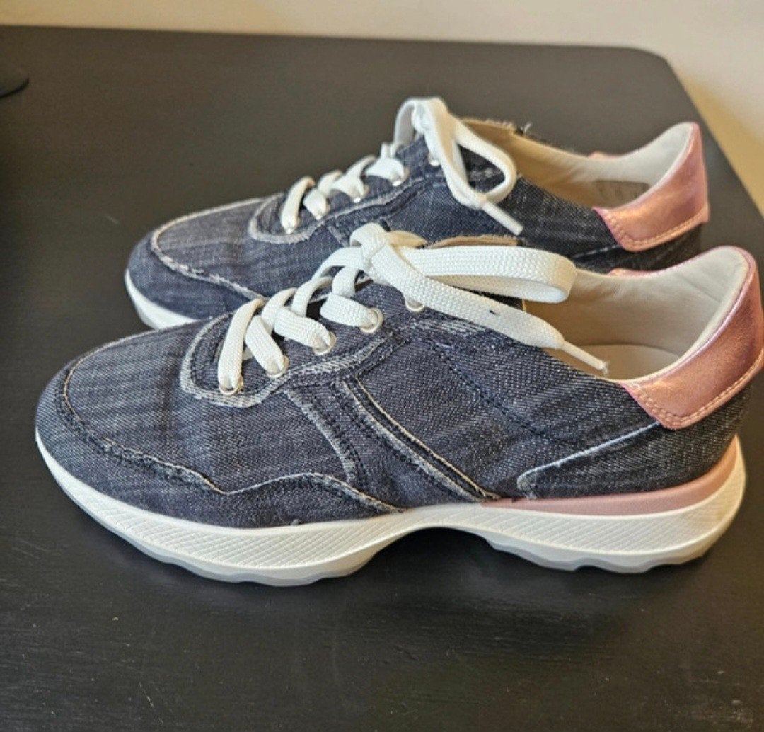 Dames sneakers, blauw denim, maat 39, DLS, Blauw, Nieuw, Ophalen of Verzenden