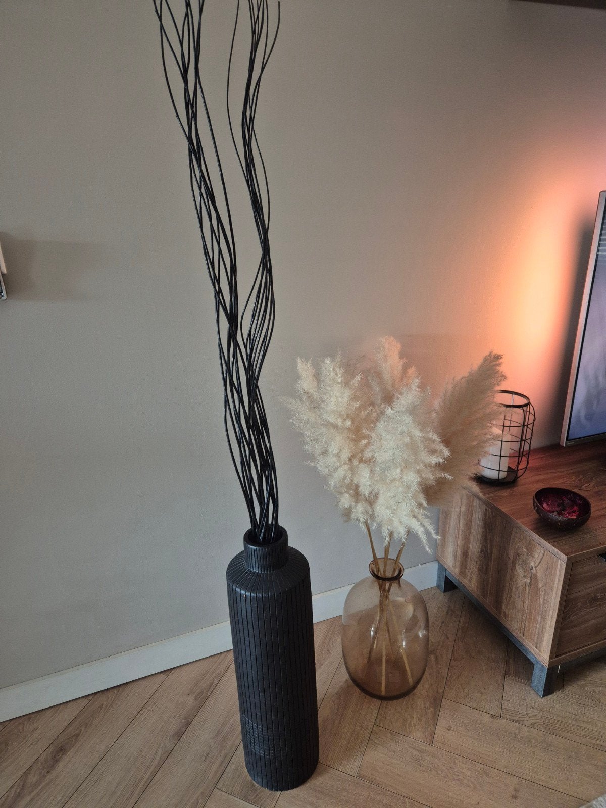 vaas met decoratie takken, Huis en Inrichting, Ophalen, Gebruikt