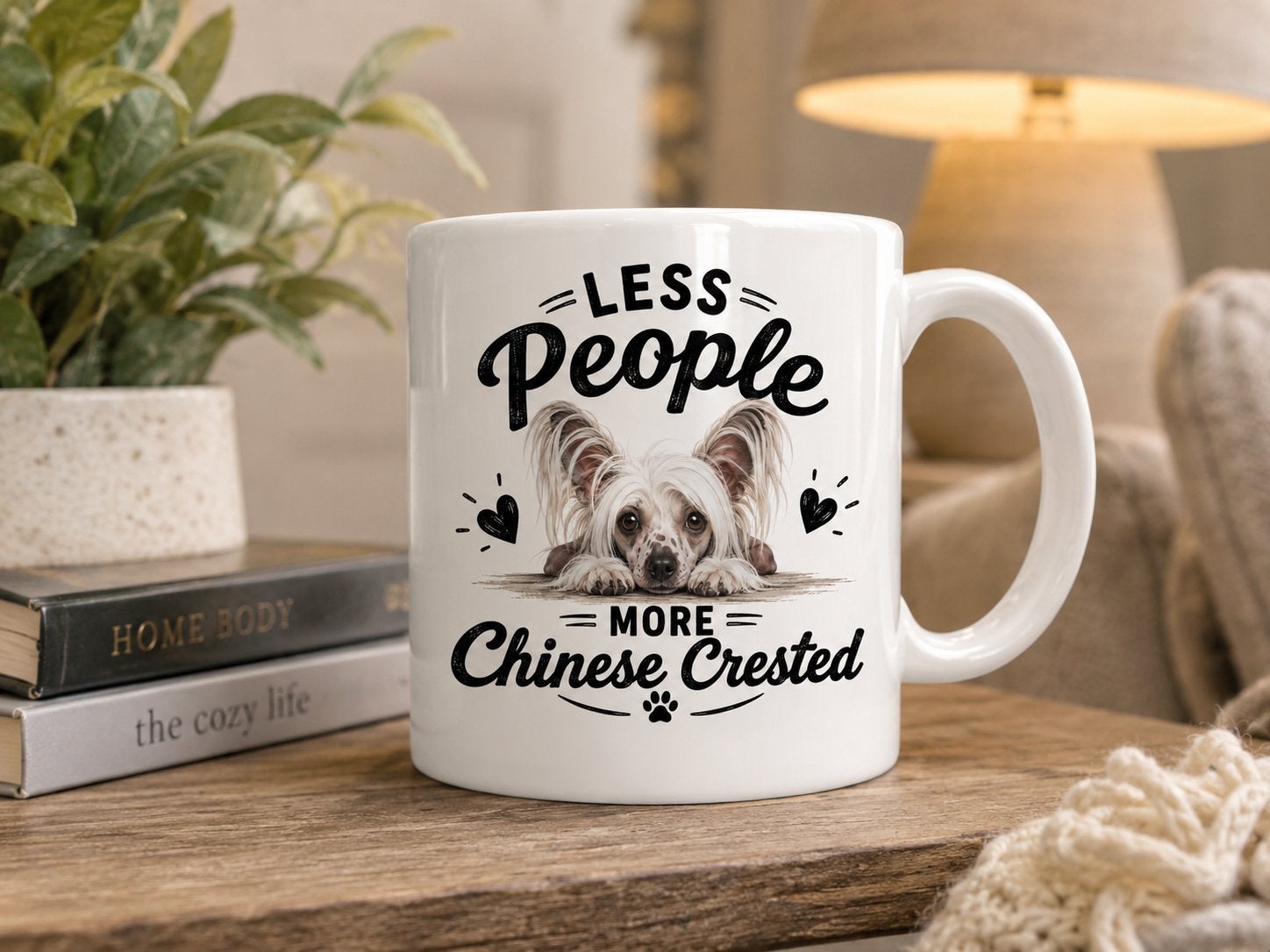 Less People, More Chinese Crested - Chinese Naakthond mok, Ophalen of Verzenden, Nieuw