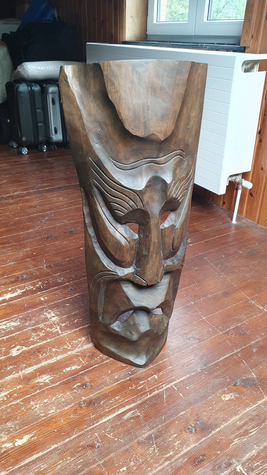 Groot Afrikaans houten masker - Handgesneden, Hout, Bruin, Handgemaakt, Afrika