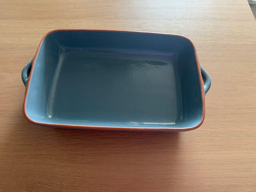 Jamie Oliver Grote Ovenschaal Blauw Terracotta 35 x 23 cm, Ophalen of Verzenden, Zo goed als nieuw