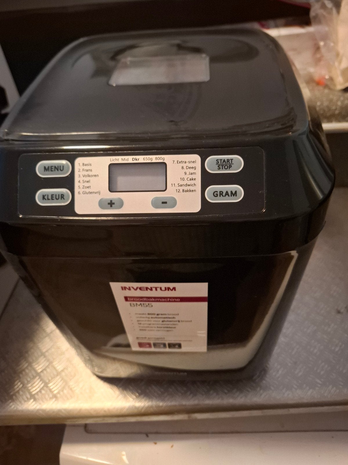 Inventum Broodbakmachine BM55 - Slechts 1 keer gebruikt, Kijkvenster, Zo goed als nieuw, 400 tot 800 gram deeg, Ophalen