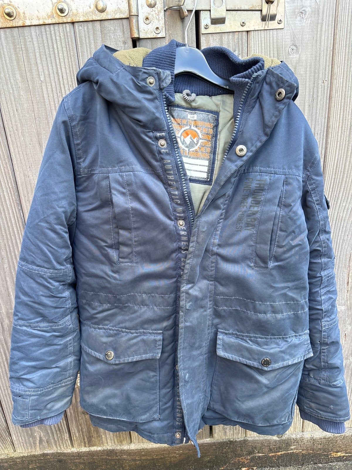 donkerblauwe winterjas maat 134-140 jongen, Kinderen en Baby's, Ophalen, Gebruikt, Jongen, Jas