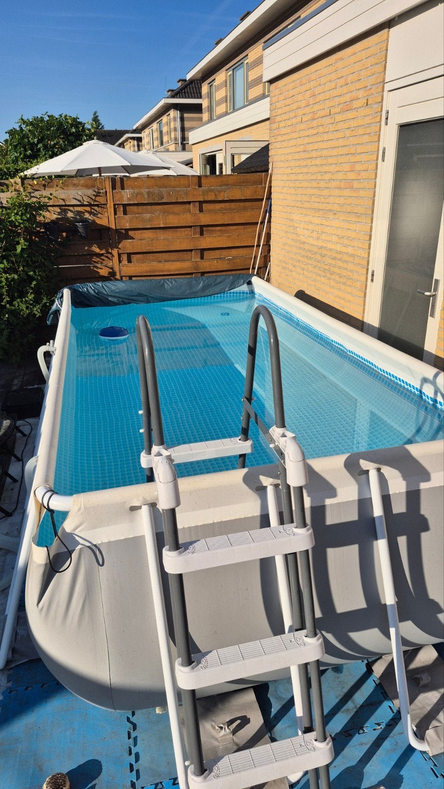 intex prism frame zwembad 4 x 2 x 1.22 mtr, Tuin en Terras, Ophalen, Gebruikt