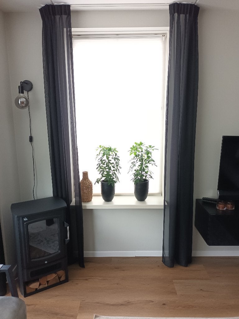 Vitrage, Huis en Inrichting, Ophalen, Zwart, Vitrage, 50 tot 100 cm