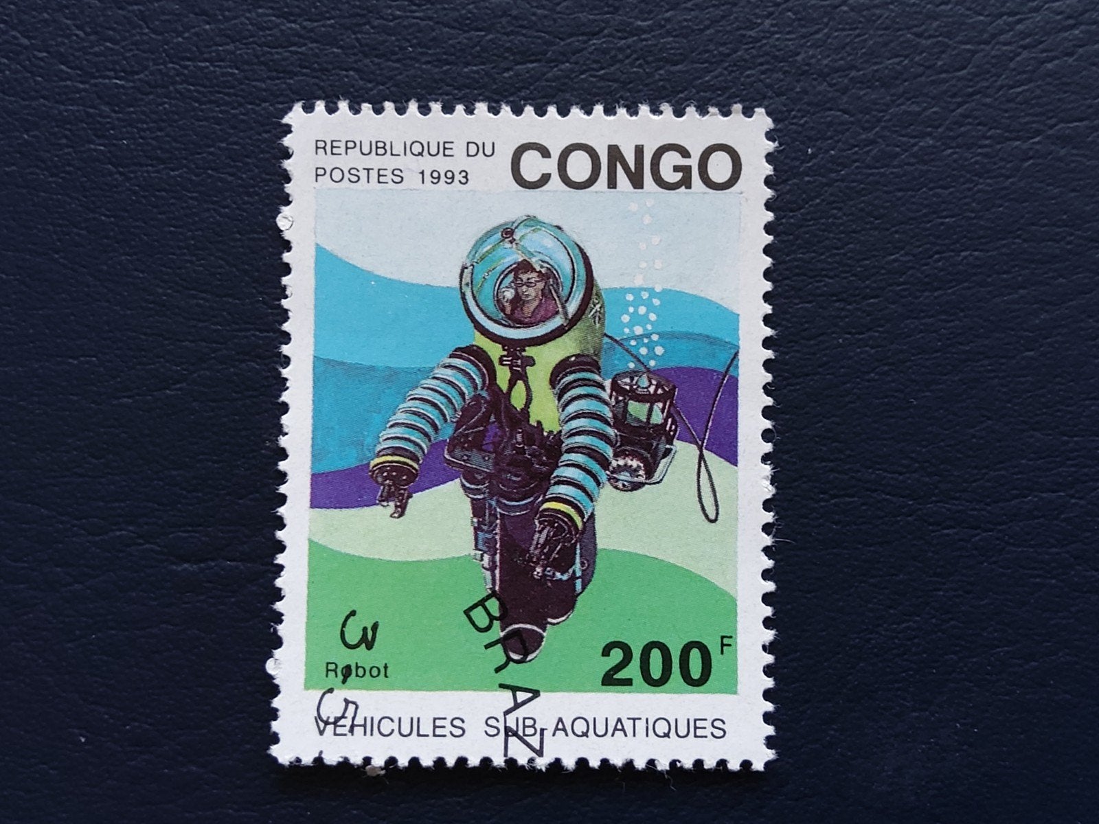 Congo Postzegel 1993 - Onderwater Voertuigen Robot, Ophalen of Verzenden, Overige landen, Postfris
