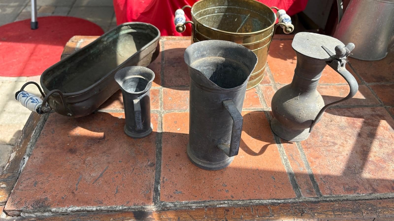 Tin en koper diverse, Ophalen