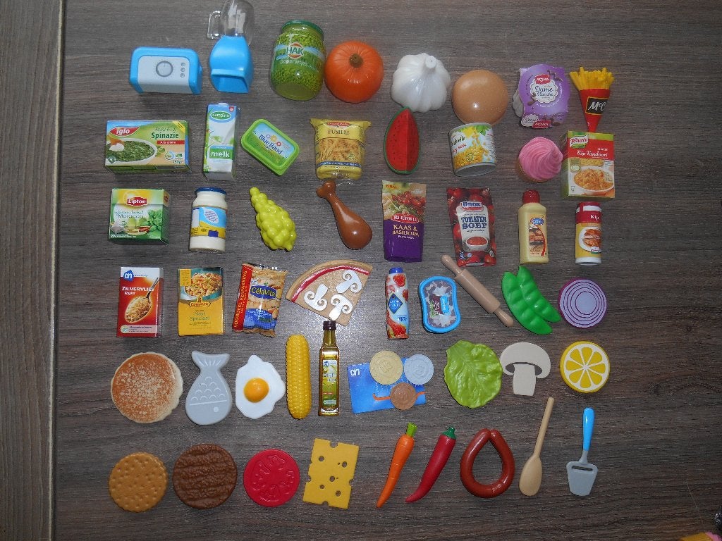 AH mini's/ keukenmini's voor het winkeltje boodschapjes 127x, Albert Heijn, Ophalen of Verzenden