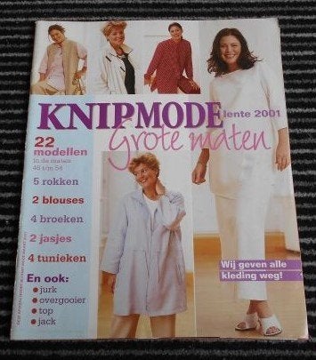 Knipmode grote maten Lente 2001 maat 46 t/m 54 Knip XL, Verzenden, Zo goed als nieuw, Vrouw, Knipmode
