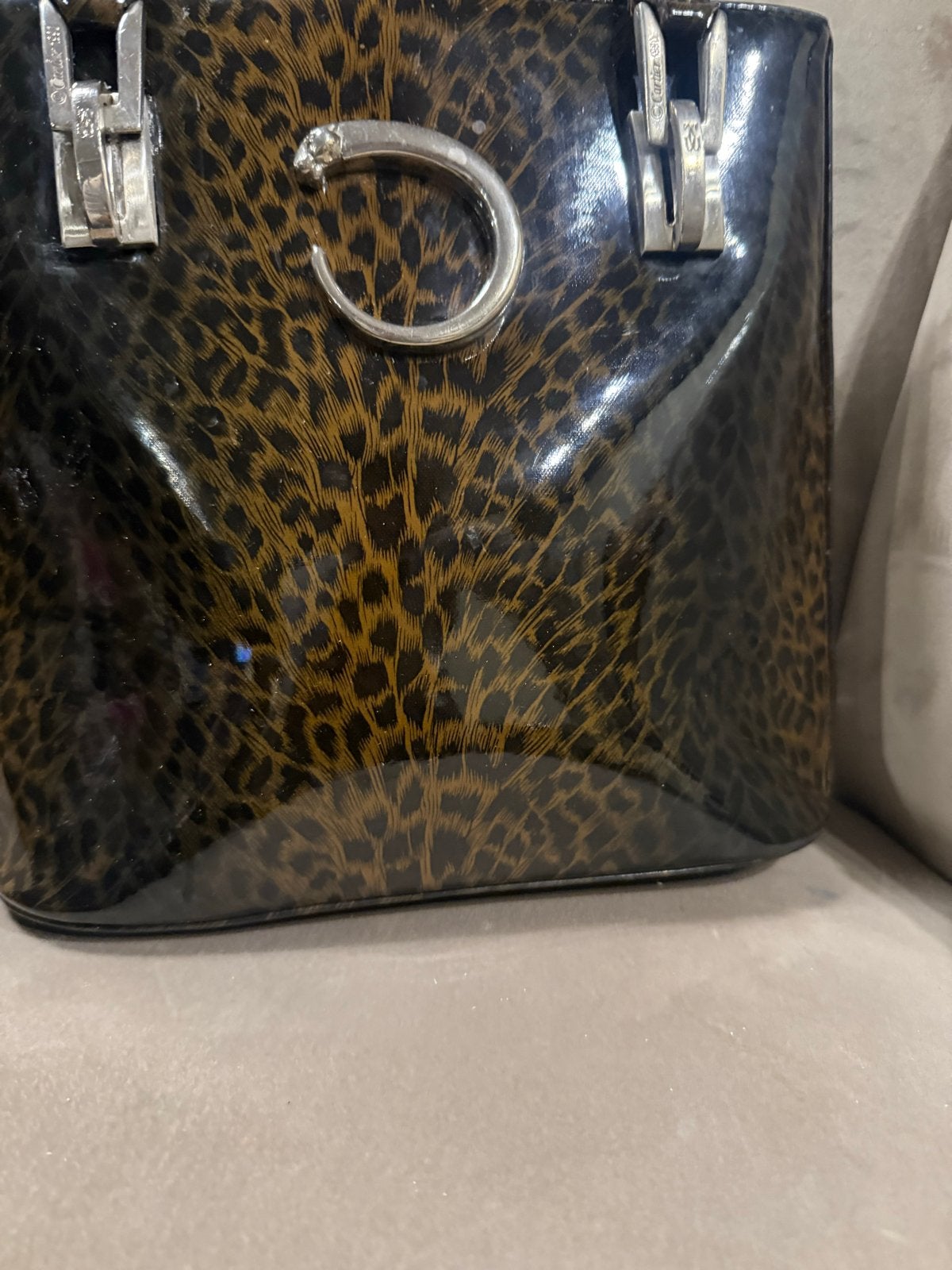 Cartier Panthère Handtas met Luipaardprint, Ophalen of Verzenden, Gebruikt, Bruin, Handtas
