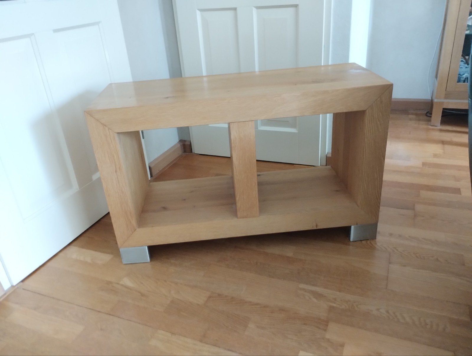 Massief Eiken Bijzettafel/TV-meubel (96x36x59 cm), Huis en Inrichting, Ophalen, 50 – 75, Gebruikt, Eikenhout