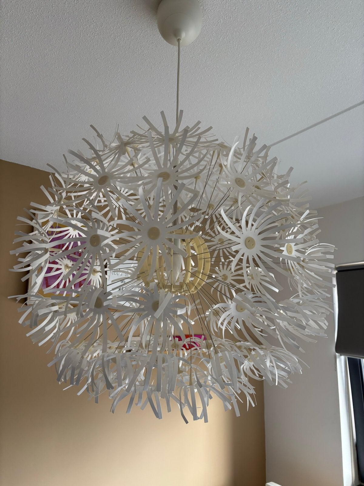IKEA Maskros hanglamp - Witte papieren bloem lamp, Huis en Inrichting, Ophalen, Gebruikt, Kunststof, E27 (groot)