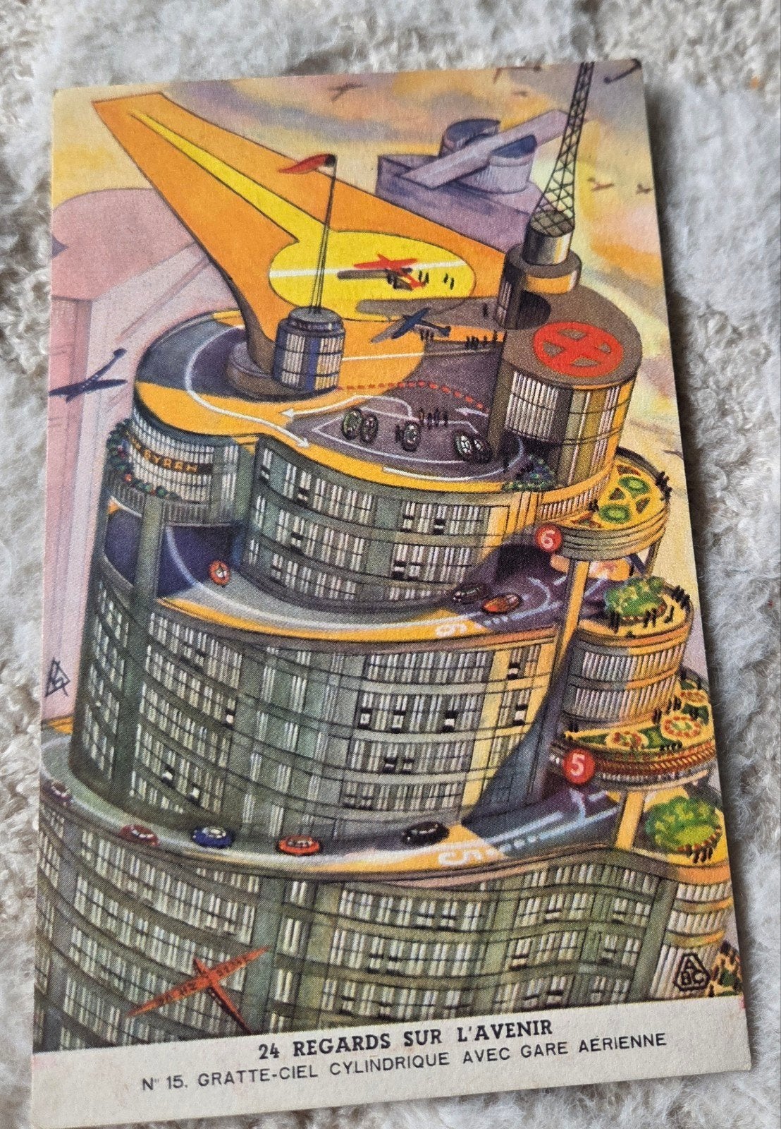 Toekomstige Wolkenkrabber met Vliegveld, Verzenden, 1940 tot 1960, Ongelopen, Overige thema's