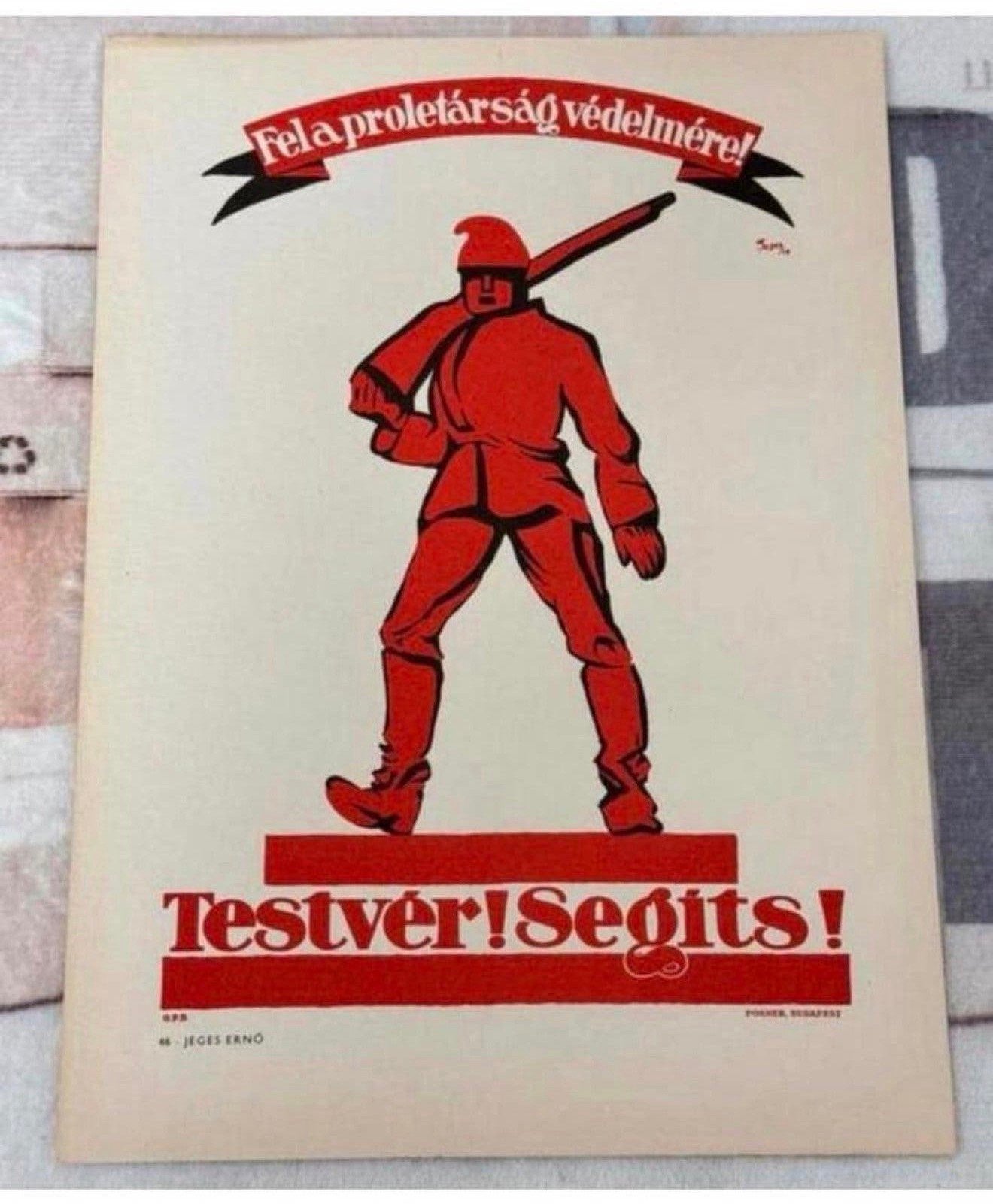 Vintage Antieke Poster Hongarije Hungary origineel Testver!, Ophalen of Verzenden
