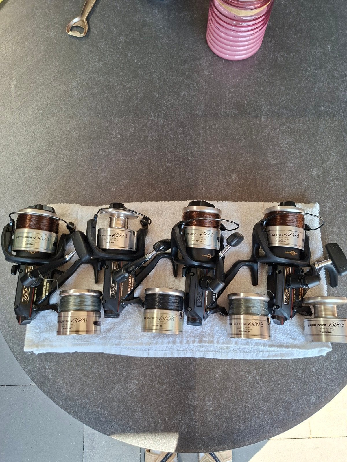 4 Schitterende Shimano 4500B Beetrunners., Ophalen of Verzenden, Gebruikt, Molen