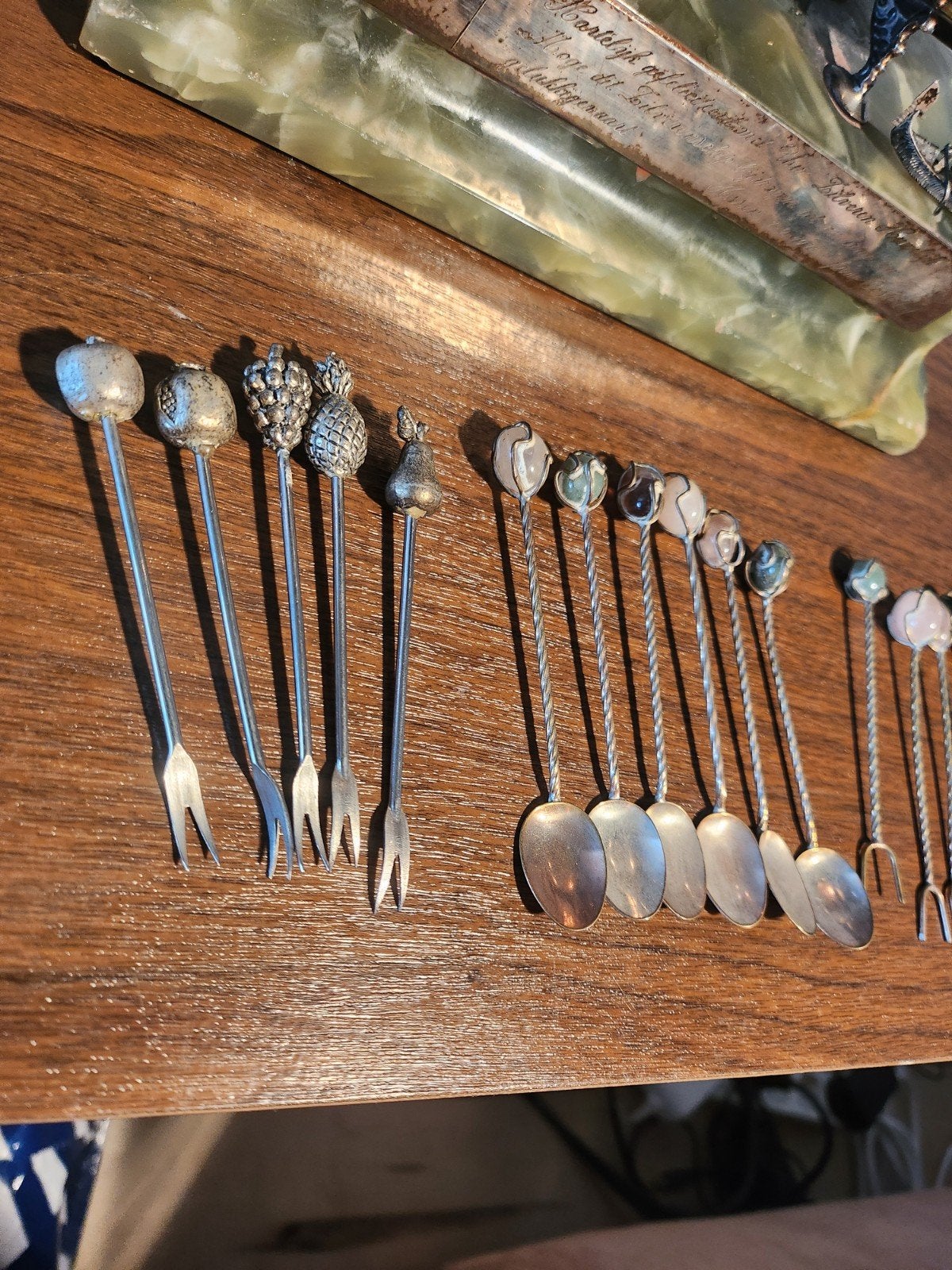 17 antieke cocktailprikkers/lepeltjes, Ophalen of Verzenden