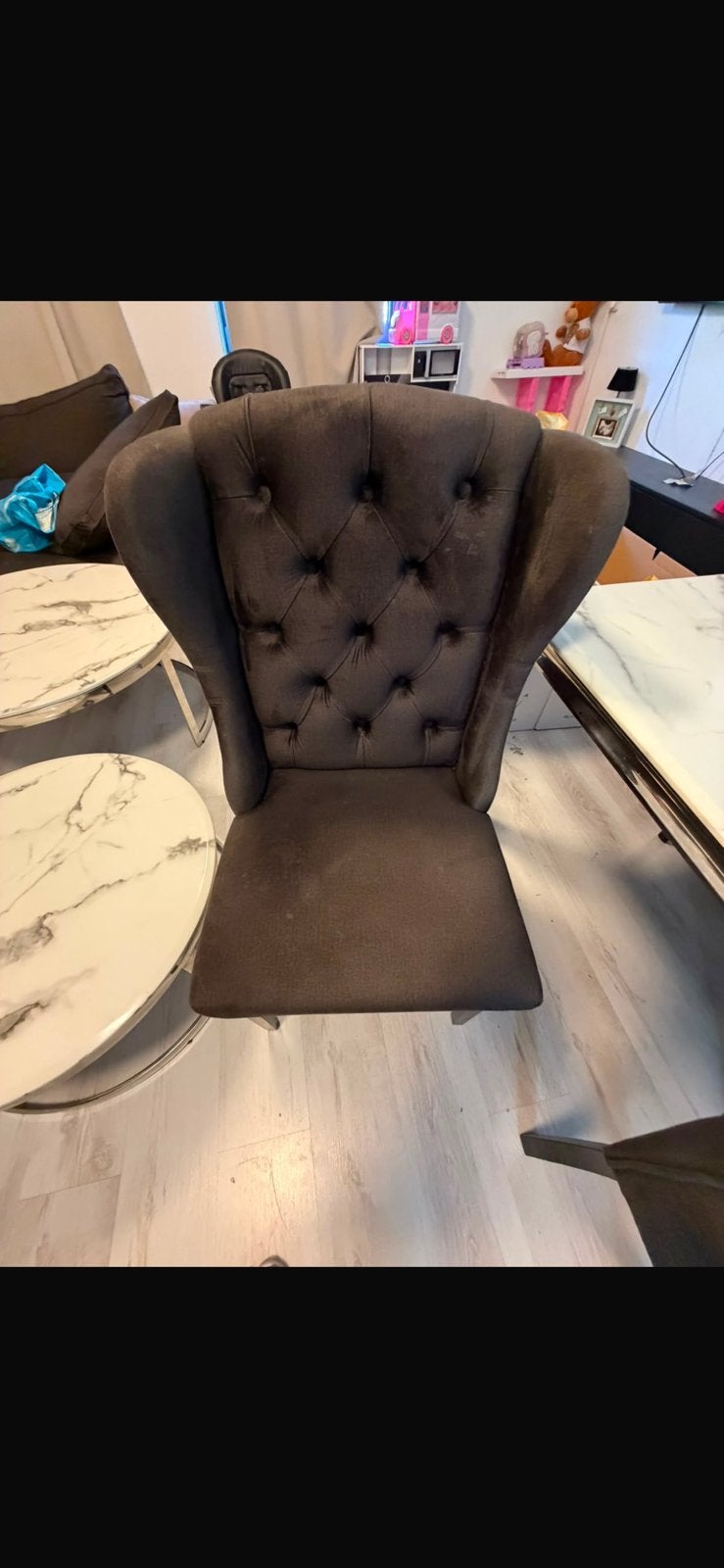 Marmer tafel salontafel en eettafel plus stoelen, Ophalen, Overige materialen, Gebruikt, Overige kleuren