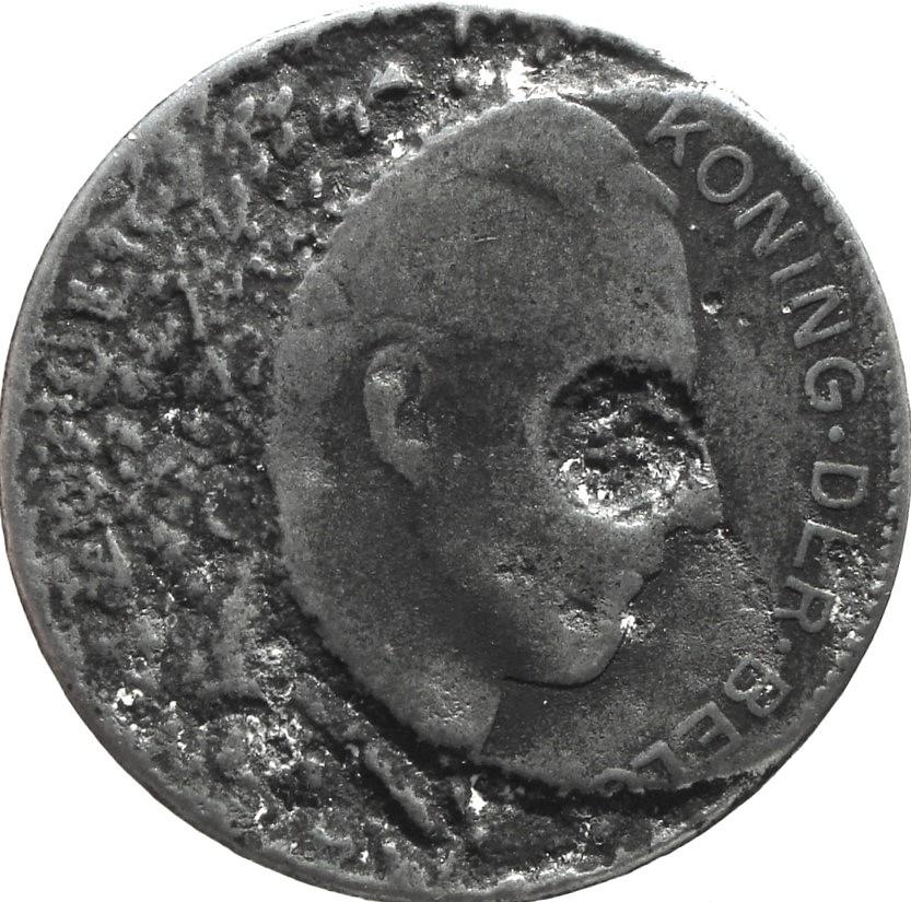 België 5 centimes 1941 (zink, misslag, zeldzaam), Ophalen of Verzenden, Losse munt