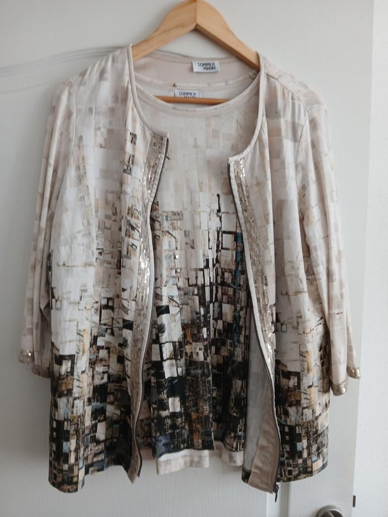 Damesshirt + Jasje Maat 46, Ophalen of Verzenden, Zo goed als nieuw, Jasje of Colbert