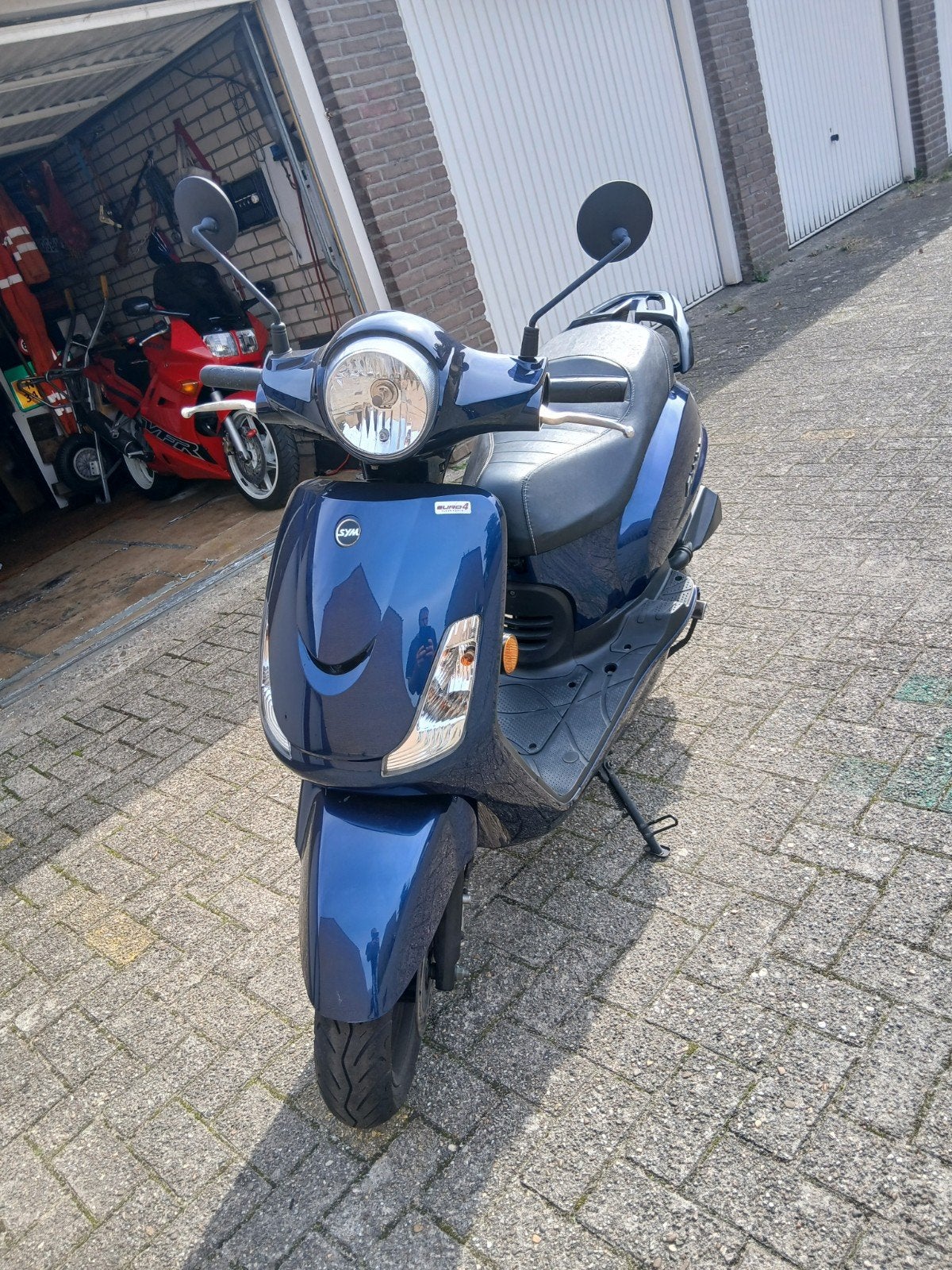 Sym Fiddle II 2021  Blauw - Goed onderhouden, Fietsen en Brommers, Ophalen, Gebruikt, Maximaal 45 km/u, Benzine