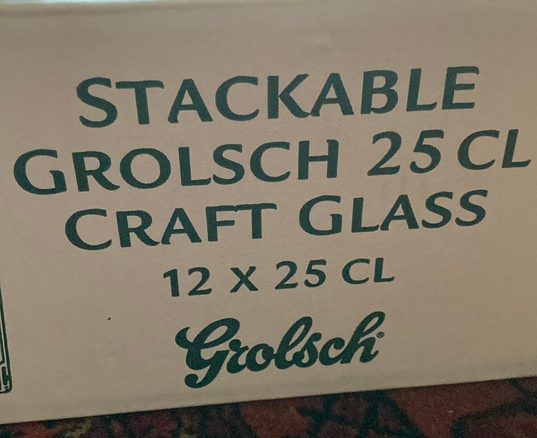 Grolsch glazen.12 in een doos. Nieuw., Ophalen, Glas of Glazen, Nieuw, Glas