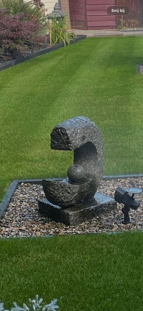 Modern granieten waterornament voor tuin of terras, Ophalen, Zo goed als nieuw, Graniet, Waterornament