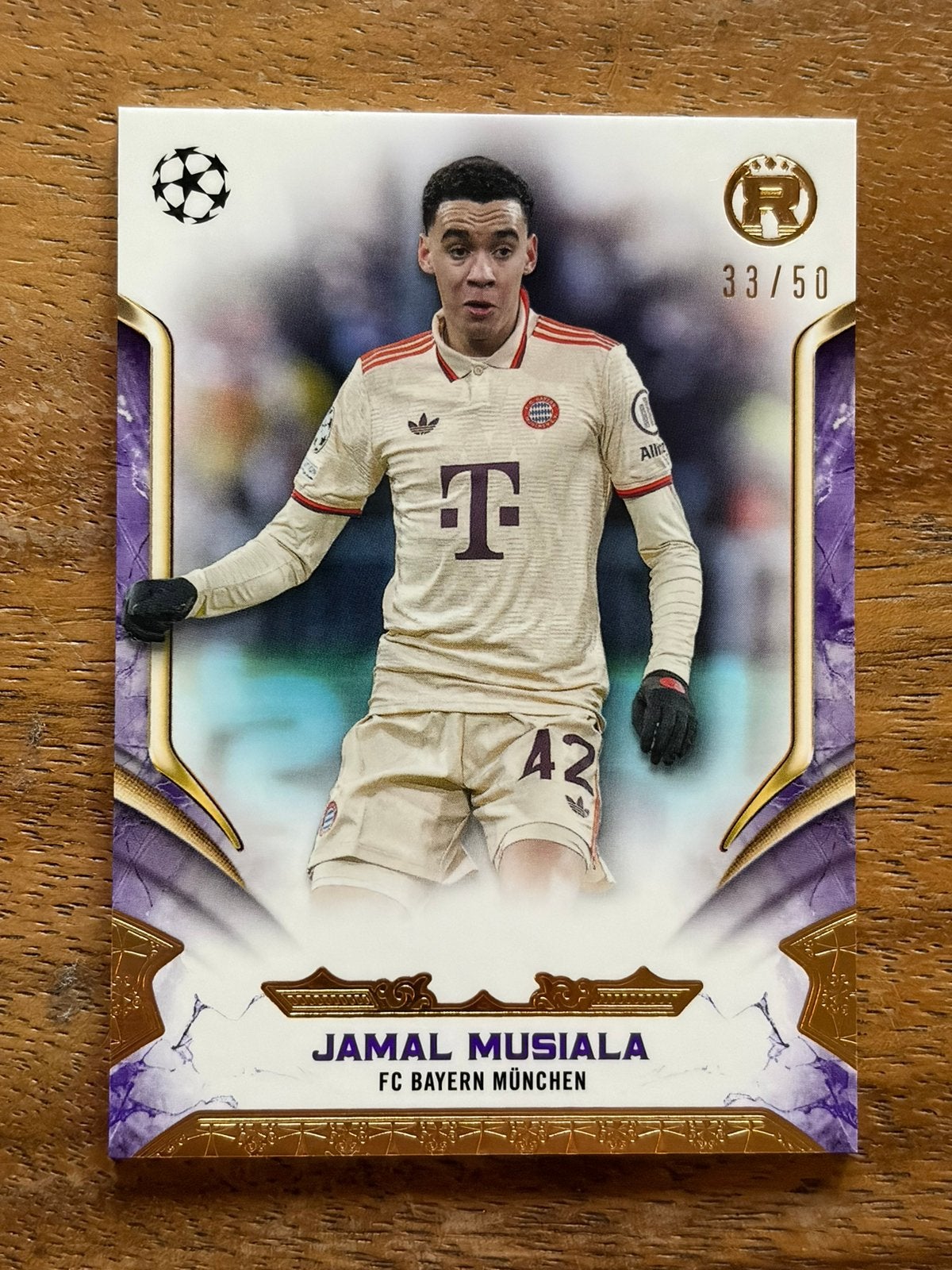 Jamal Musiala FC Bayern München Spelerskaart 33/50, Ophalen of Verzenden, Zo goed als nieuw, Buitenlandse clubs, Spelerskaart