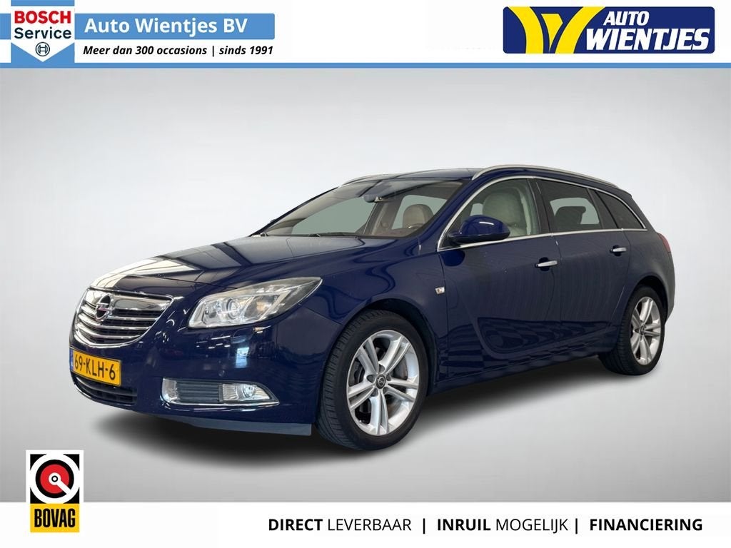 Opel Insignia Sports Tourer 2.0 Turbo Aut | Cosmo 4x4 | Airc, Auto's, Opel, Automaat, Navigatiesysteem, 4 cilinders, Blauw