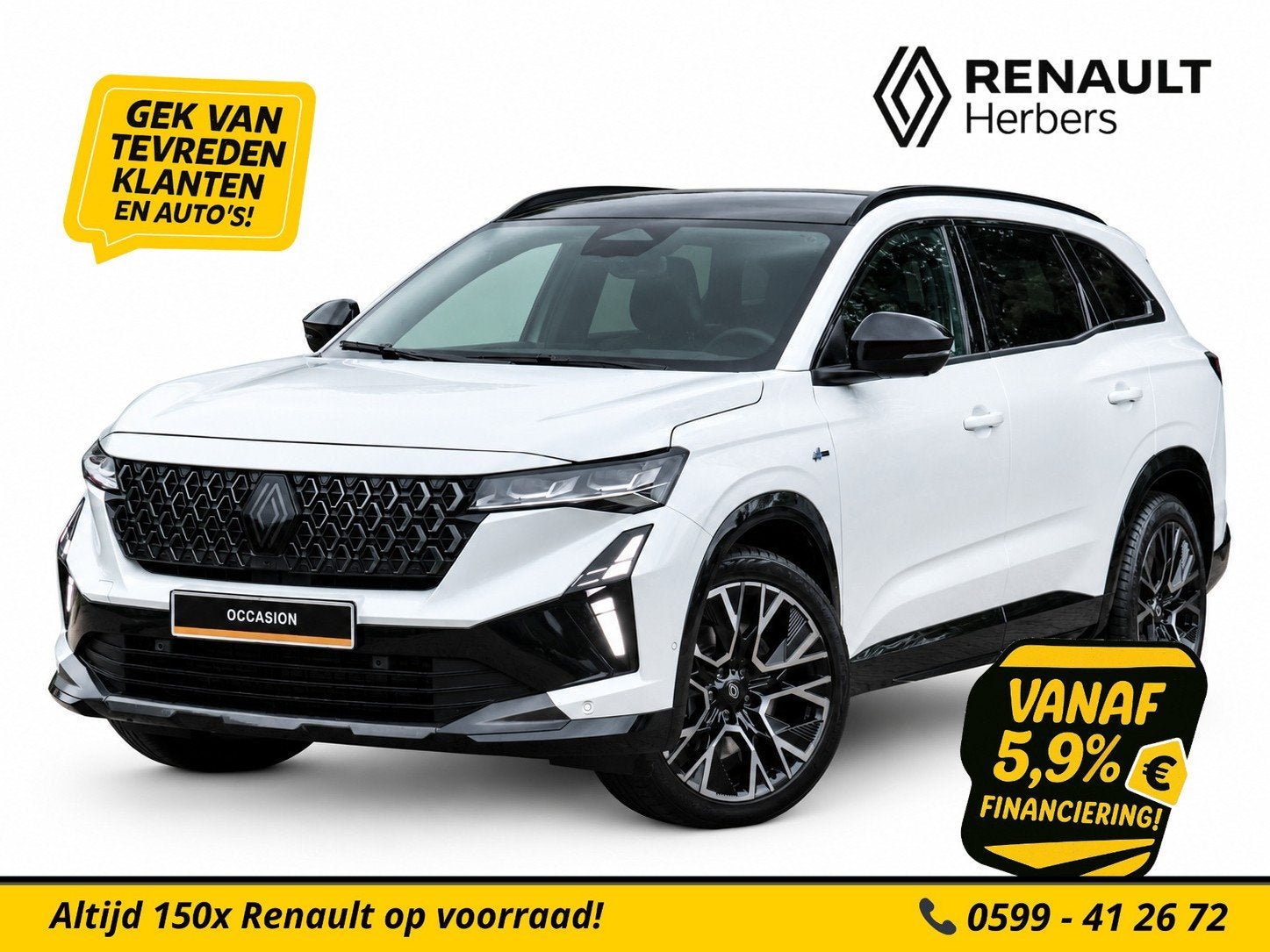 Renault Espace E-Tech full hybrid 200 esprit Alpine 7p. NIEU, Auto's, Dealer onderhouden, Verwarmde buitenspiegels, Gebruikt, 1199 cc