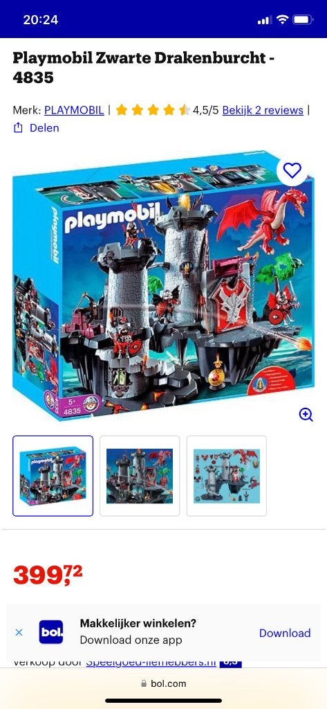 Playmobil drakenburcht, Kinderen en Baby's, Speelgoed | Playmobil, Ophalen, Gebruikt, Complete set