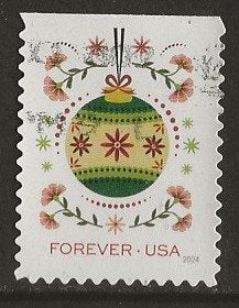 USA 29, kerstbal2 voor Fred, Verzenden, Gestempeld, Noord-Amerika