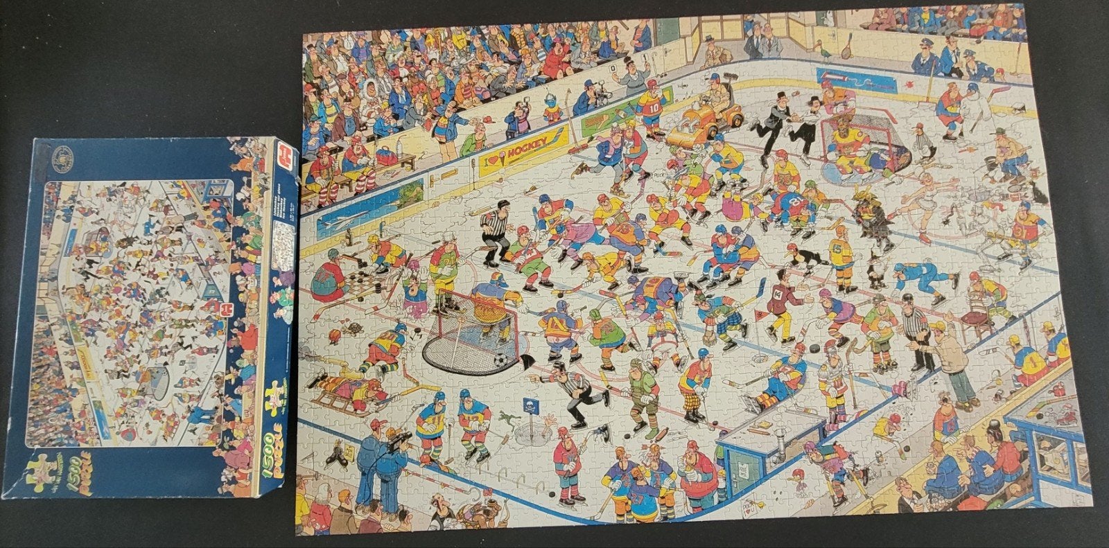 Jan van Haasteren IJshockey Puzzel - 1500 stukjes, Ophalen, 500 t/m 1500 stukjes, Gebruikt, Legpuzzel
