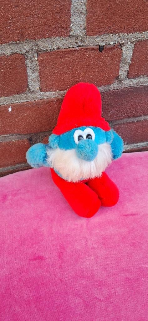 Vintage Grote Smurf Knuffel 1980 - Verzamelitem 16 cm, Ophalen of Verzenden, Gebruikt, Grote Smurf, Poppetje, Figuurtje of Knuffel