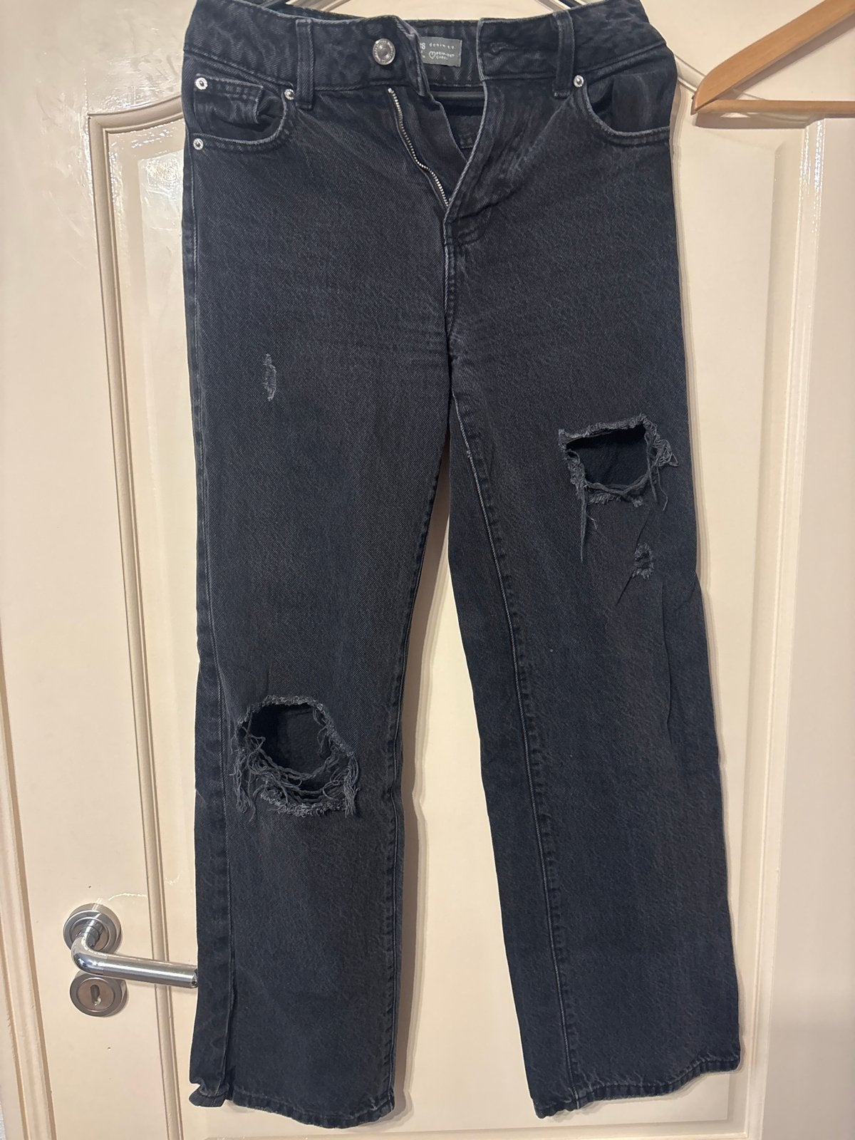 Primark zwarte distressed jeans, maat 34/36, Ophalen of Verzenden, Gedragen, Zwart, W28 - W29 (confectie 36)