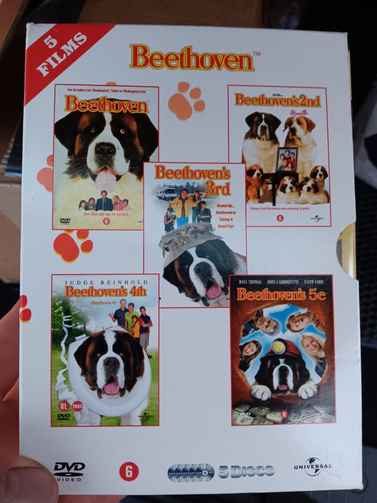 Beethoven 1 2 3 4 5 dvd box nieuwstaat, Ophalen of Verzenden, Zo goed als nieuw
