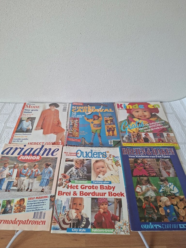 6x modebladen jaren 80/90 kinderen en eentje grote maten, Boeken, Tijdschriften en Kranten, Ophalen of Verzenden, Zo goed als nieuw