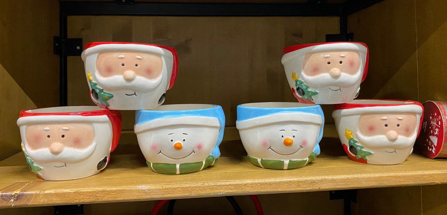 Leuke kerst kommetjes kerstman en sneeuwpop, Ophalen of Verzenden