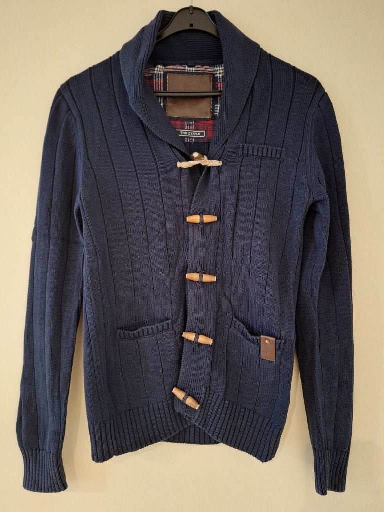 Donkerblauw herenvest houtje-touwtje, maat S, Ophalen of Verzenden, Zo goed als nieuw, Maat 46 (S) of kleiner, Blauw