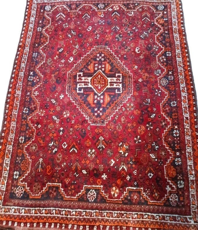 Perzisch tapijt handgeknoopt Gashgai Oosters loper kleed, 100 tot 150 cm, Ophalen of Verzenden, Zo goed als nieuw, 150 tot 200 cm