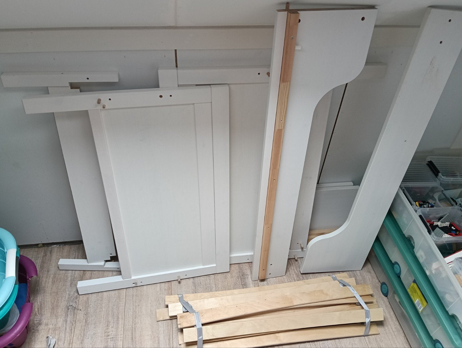 Ikea meegroeibed - Wit, verstelbaar kinderbed, Ophalen, Eenpersoons, Wit, 80 cm